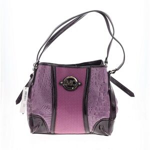 MADI CLAIRE ~ Bag and Wallet array of Purples distinctive mock crocodile texture